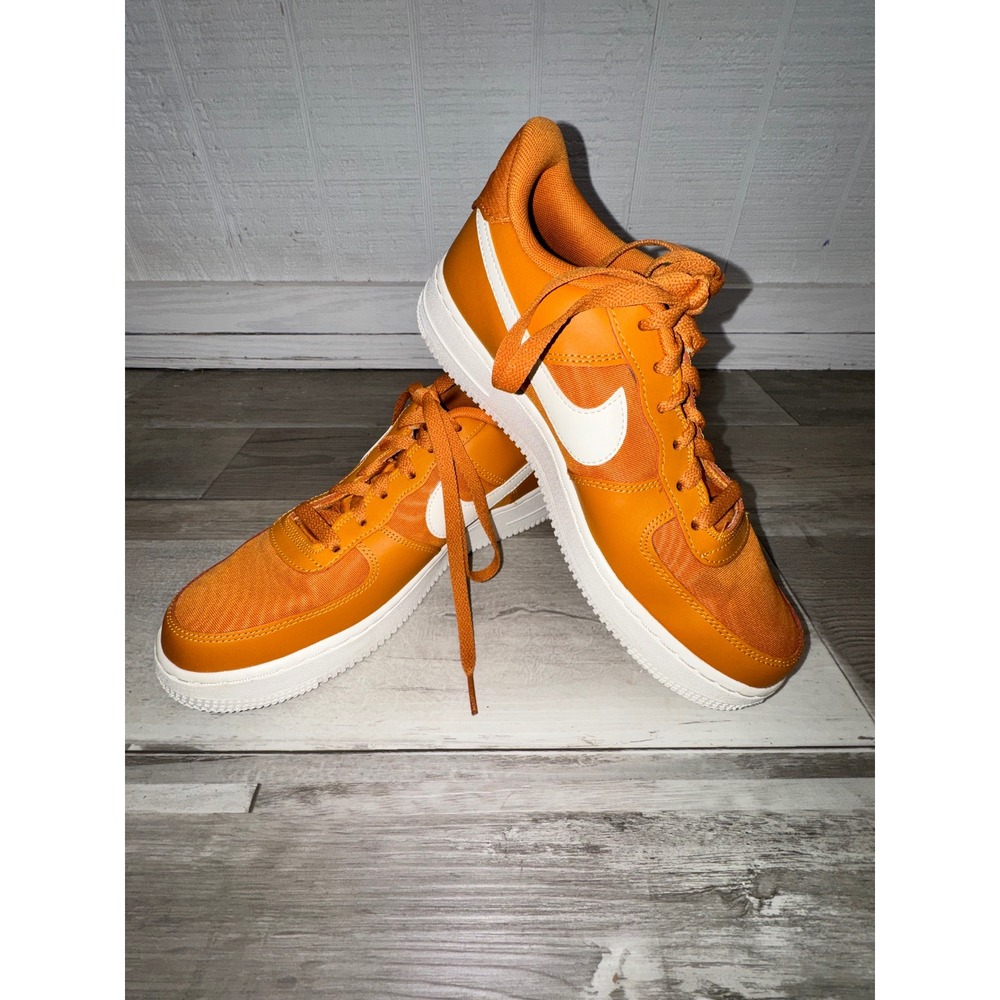 Nike Air Force 1 Low Men Orange White Athletic Sneakers 7Y
